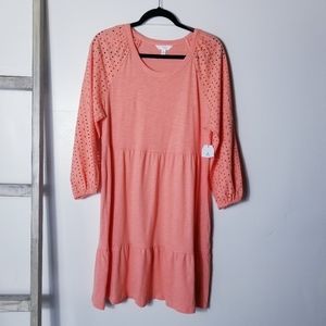 NWT TIME AND TRU CORAL TIERED DRESS SIZE MEDIUM